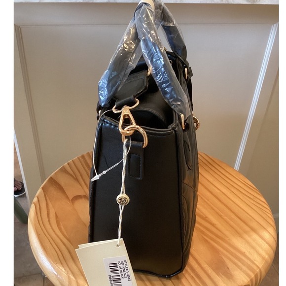 VALENTINO ORLANDI‎ Black Quilted Satchel Top Handle Crossbody Purse New V-2012 - Picture 5 of 8